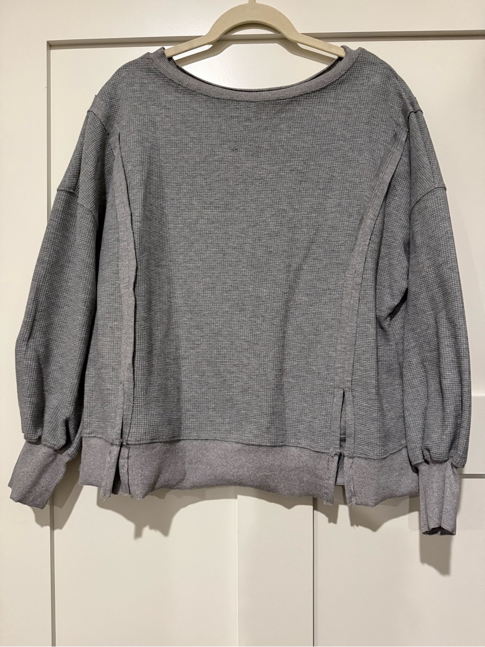 NWOT Cozy Lightweight Waffle Knit- Light Gray